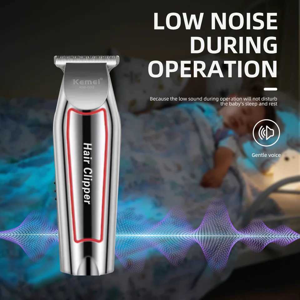 Kemei Professional Alloy Hair Trimmer Electric Beard Trimmer Rechargeable Hair Clipper Haircut Machine for Men KM-032 XJ250624
