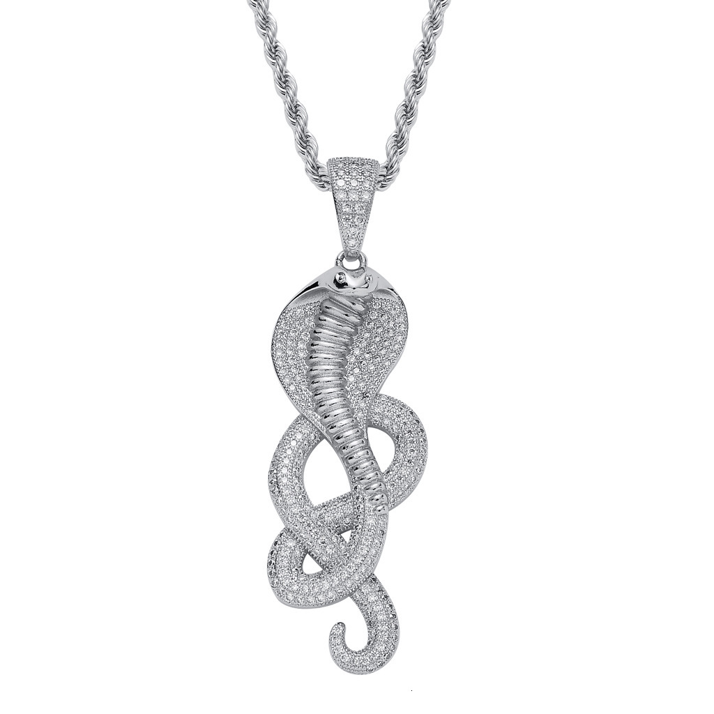 Luxury Hip Hop Pendant Cobra Pendant Diamond Set Street Style Creative Personalized Men's Hip Hop Moissanite Necklace Pass the diamond tester