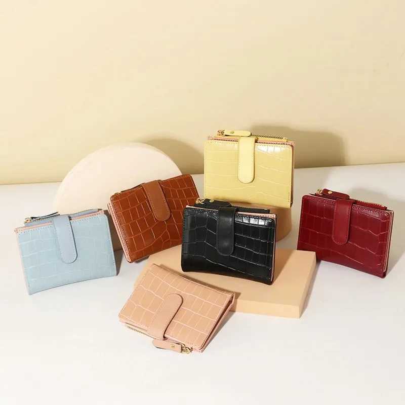 New Womens Wallet High-end Short Solid Color Wallet Womens Korean Version Zipper Card Bag Change BagXJ250624