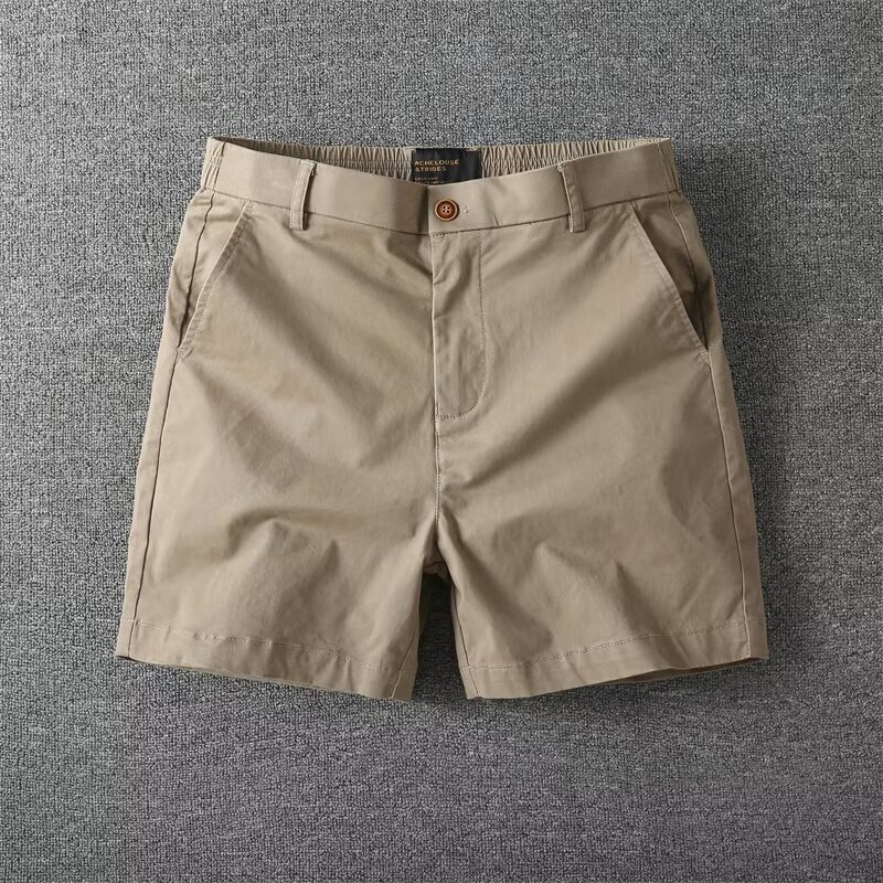 2025 American Retro Stretch Versatile Three-quarter Shorts Men's Summer Casual Thin Solid Designer Shorts Color Shorts One-piece Dropshipping