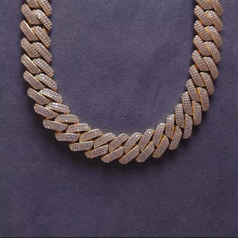 Hip Hop Jewelry Miami Cuban Link Chain Bracelet for Men Iced Out Diamond 18mm Cuban Bracelet 18k Real Gold Plated