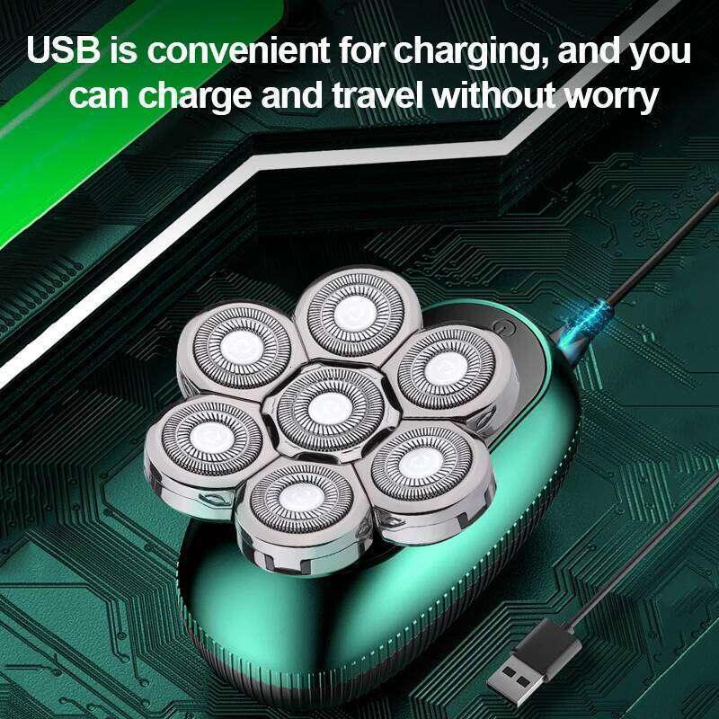 Resuxi Lk-7520 6 In 1 Electric Head Shaver For Bald Men 7D Floating Cutter Beard USB Wireless Charging Trimmer Clipper Shaving