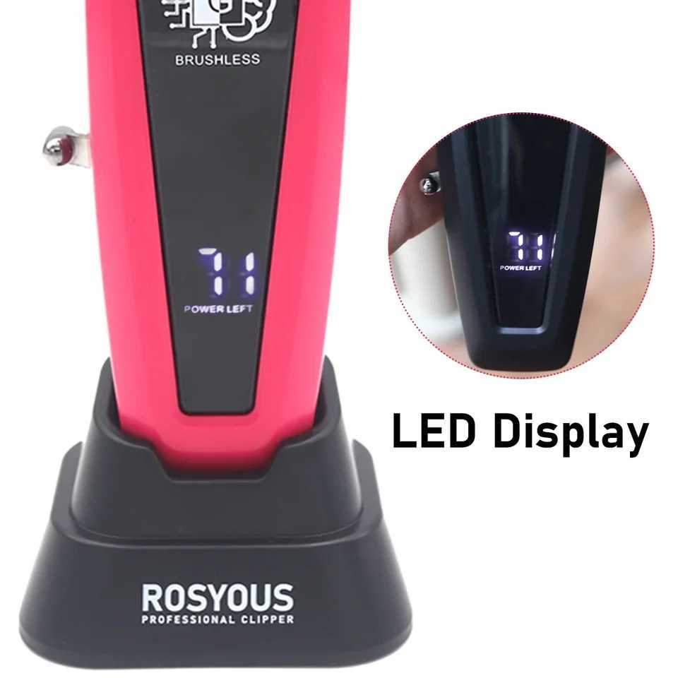 Professional Hair Clipper Brushless Motor DLC Blade with Base Charger LED Display Hair Cutting Machine Hair Trimmer for Men 106 XJ250624