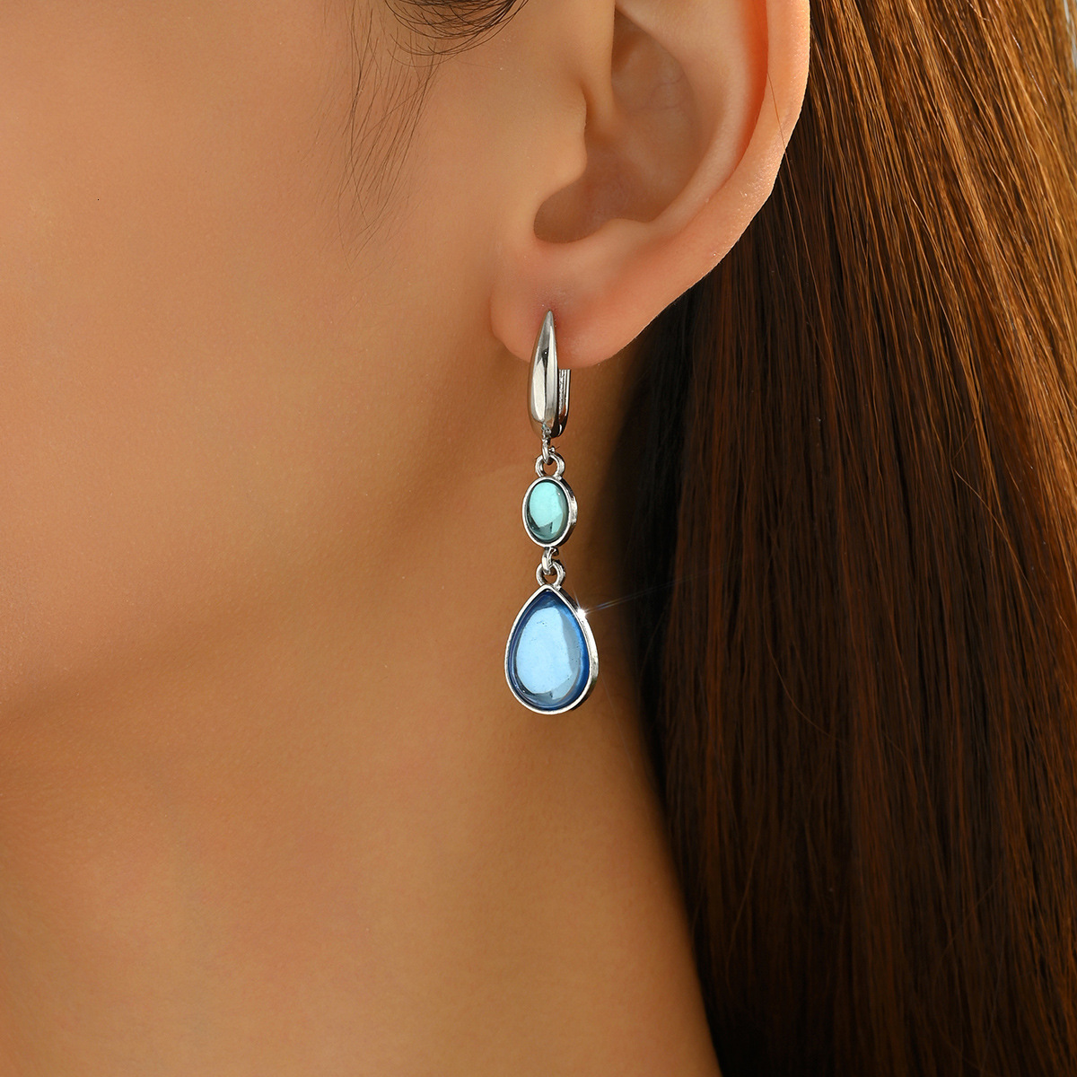 Inlaid Design High-End Long Drop Earrings