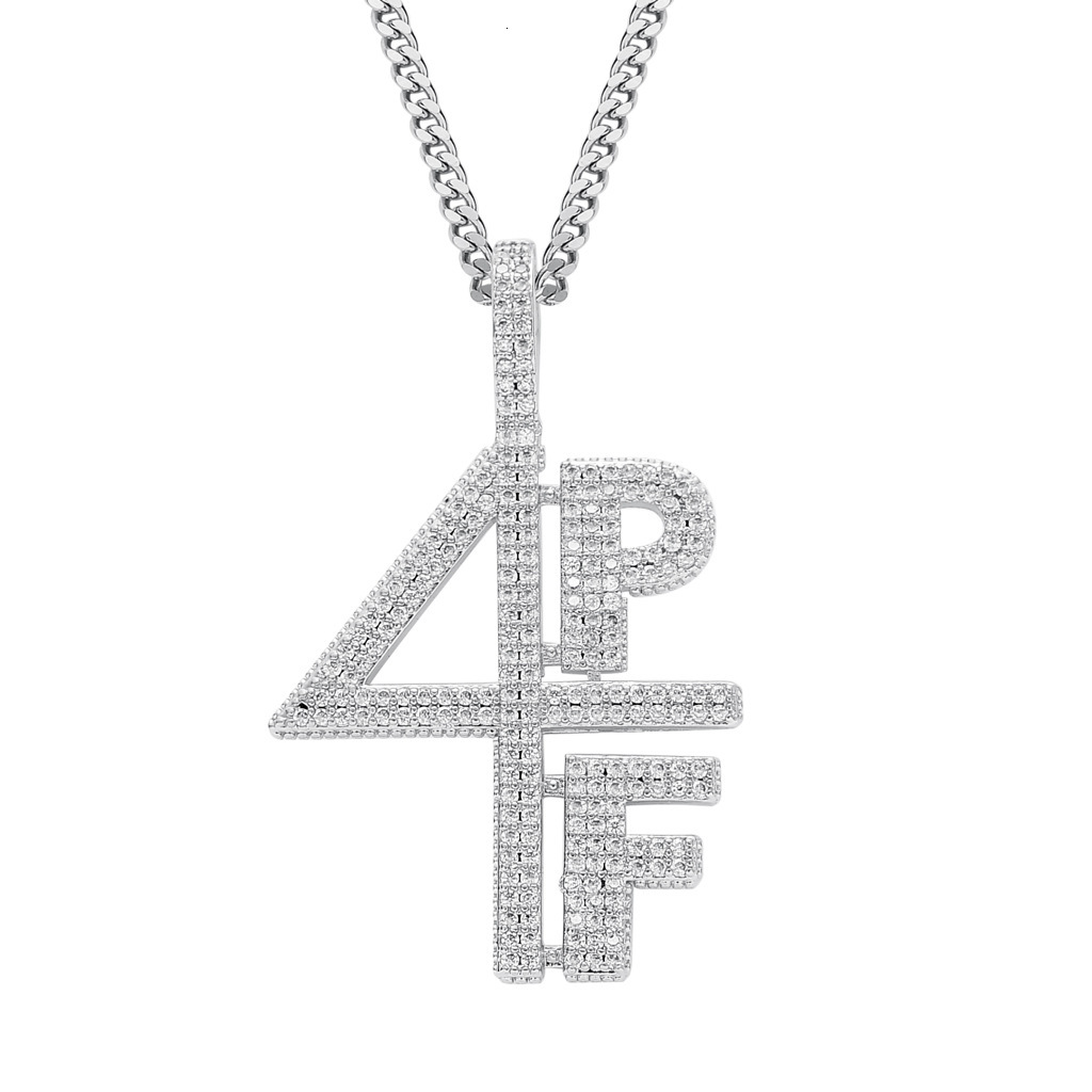 Luxury Moissanite Necklace Hip Hop Number Letter Pendant Street Dance Iced Out Trendy Accessory Pass the diamond tester