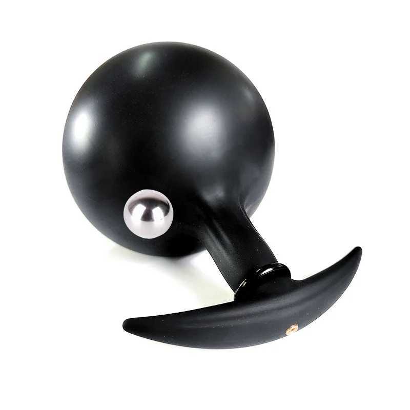 Inflatable Anal Butt Plug with Built-in Steel Ball Woman Anus Vagina Dilator Expander Postate Massager for Erotic Sex Games W250624