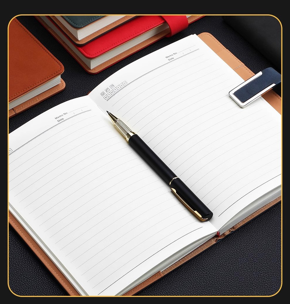 Classic Sheepskin Leather Business Notebook - Stylish Paper Organizer for Office and Educational Settings