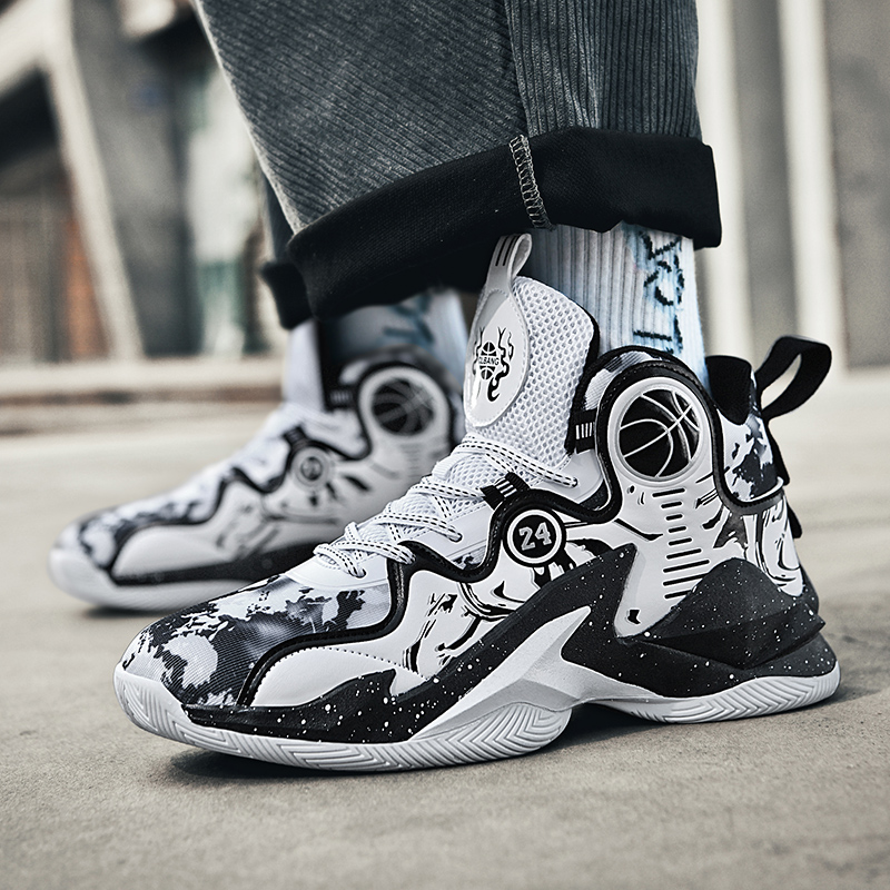 8106-Boys Stylish and Breathable Indoor & Outdoor Sneakers Comfortable Basketball Shoes Non-slip Running Basketball Shoes