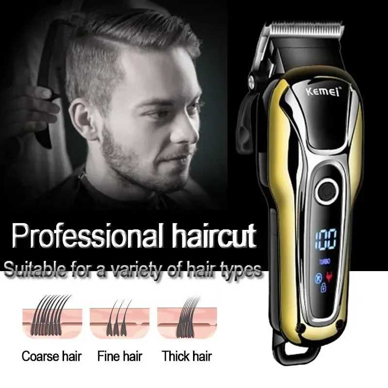 Kemei Hair Clipper Electric Hair Trimmer for Men Electric Shaver Professional Mens Hair Cutting Machine Wireless Barber TrimmerXJ250624