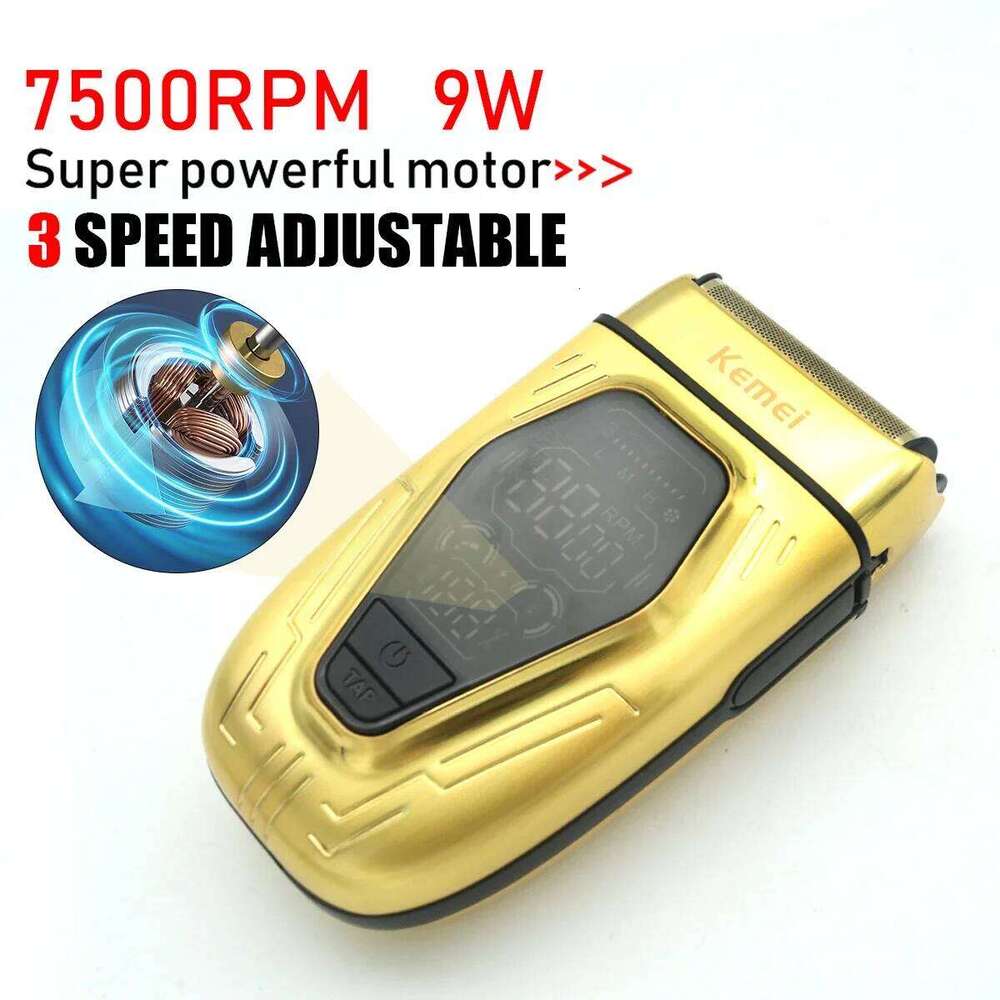 Kemei Professional Men's Electric 9W High Power Full Metal LED Display Double Foil Hair Trimmer Hine Shaver Male T360