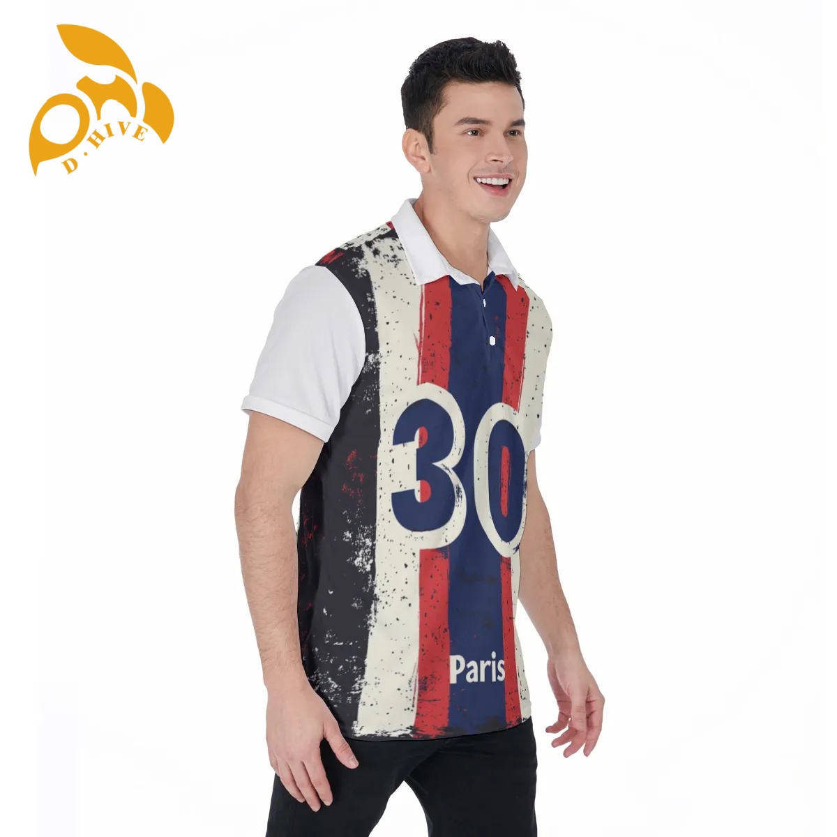 free shipping new design All-Over Print Men's Polo Shirt Collar Jersey High-quality fabric Fashionable style Skin-friendly breathable comfortable