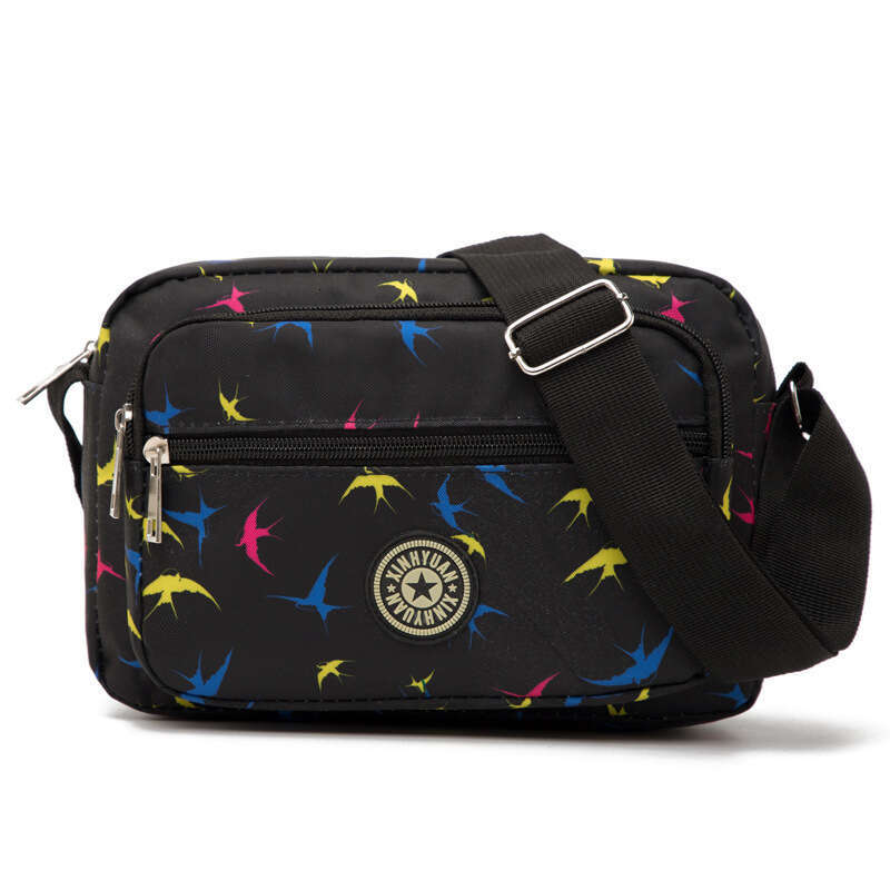 Single Shoulder Crossbody Floral Fabric Backpack Oxford Cloth Casual Fashion Sports Women's Bag Five Zipper Large Size