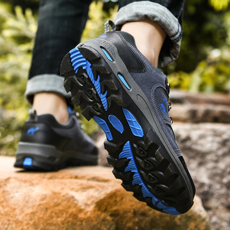 Green Men Hiking Shoes Platform AntiSlip Mens Trekking Sneakers Outdoor Mountaineering Climbing Man Walking 250624