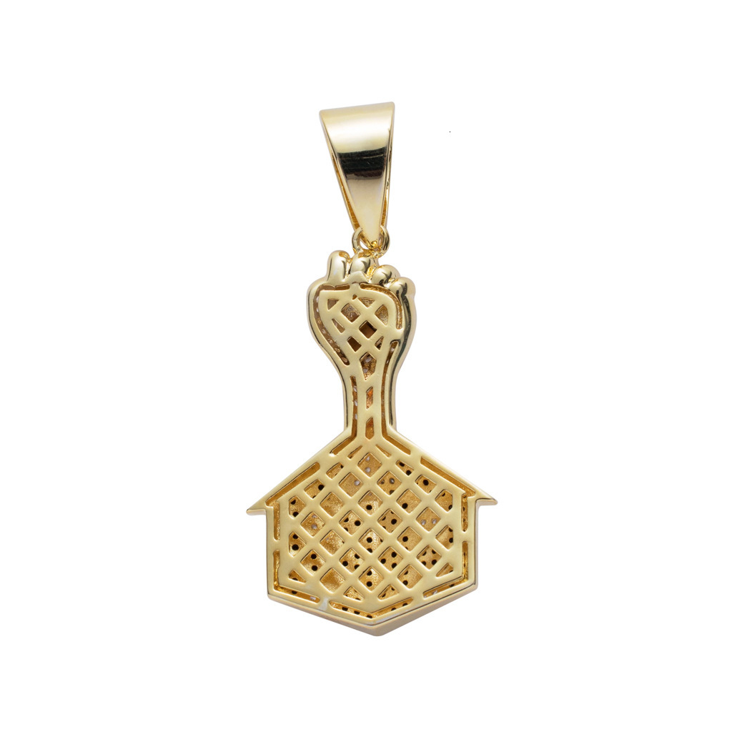 Luxury Moissanite Jewelry Hip Hop Street Necklace Men Fist House Pendant Iced Out Accessory Pass the diamond tester