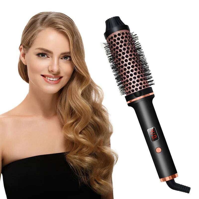 3 In 1 Ionic Curler Straightener Heated Hair Styling Portable Anti-Scald Thermal Brush US Plug