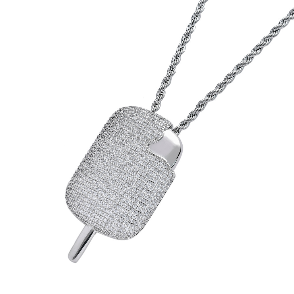 Luxury Moissanite Jewelry Hip Hop Ice Cream Pendant Iced Out Creative Street Style Accessory Pass the diamond tester