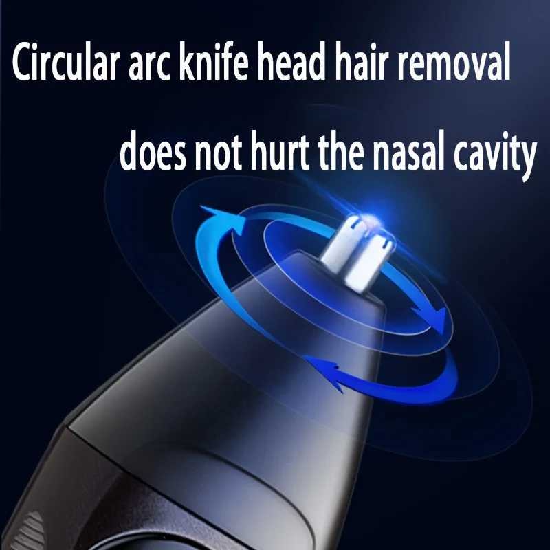 Professional Multi-Function Electric Razor for Men USB Rechargeable Dual Blade Stainless Steel Nose Hair Trimmer Precision Head XJ250624