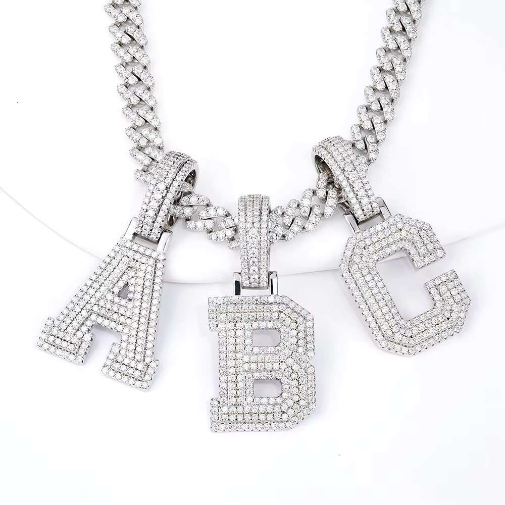 Wholesale VVS Moissanite Letter Pendant for Men Women Hip Hop Jewelry Charms Pendant for Gift Party