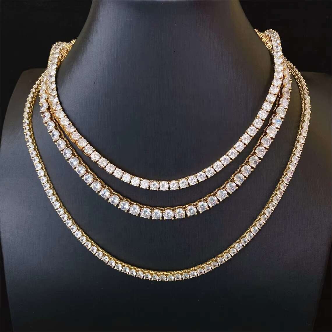 Custom Tennis Chain 925 Sterling Silver 3mm 4mm 5mm 6mm Hip Hop VVS Moissanite Tennis Chain