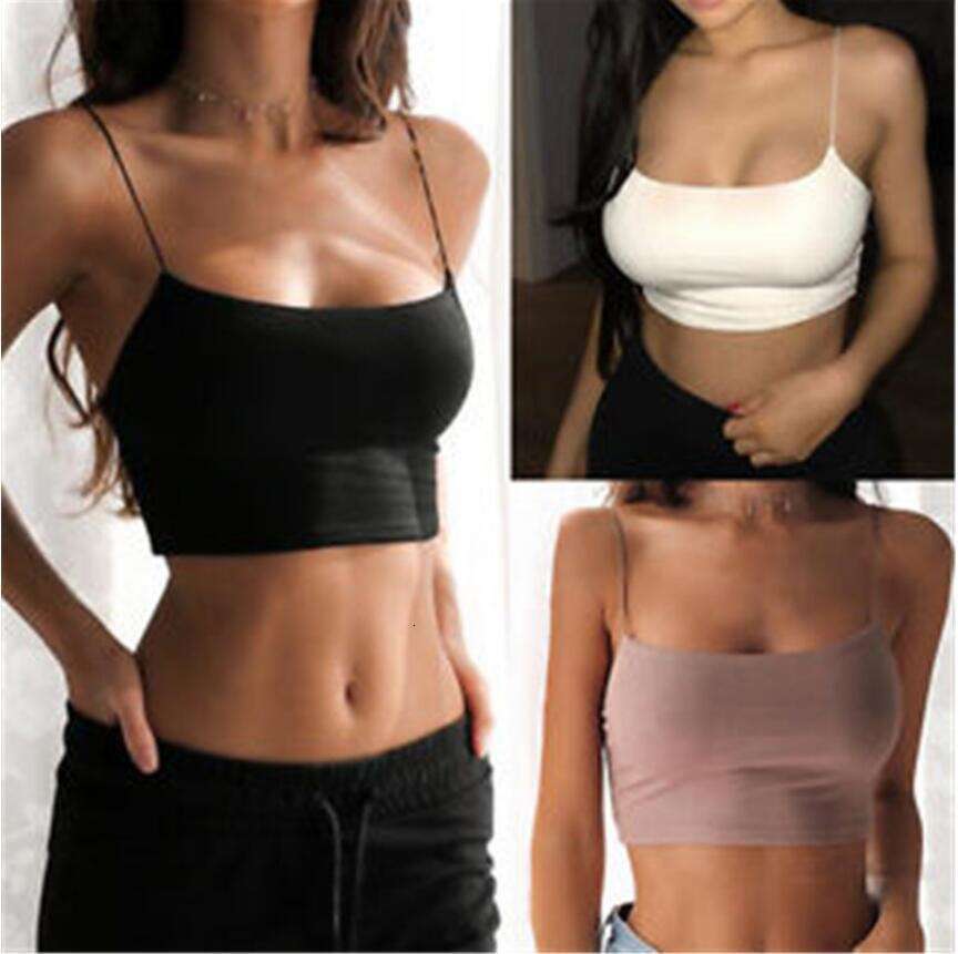 Summer Women's New Solid Color Sexy Strapless Crop Top Backless Vest B5
