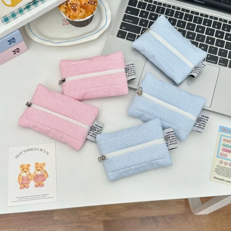 Cute Cloud-Shaped Striped Mini Wallet Causal Stylish Coin PursePortable Clutch Organizer for Cards Coins Earphone Lipstick R250624