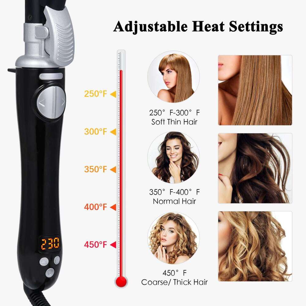 Porcelain Rotating Electric Curling Iron Automatic Hair Curler Big Wave Curls Hairdresser