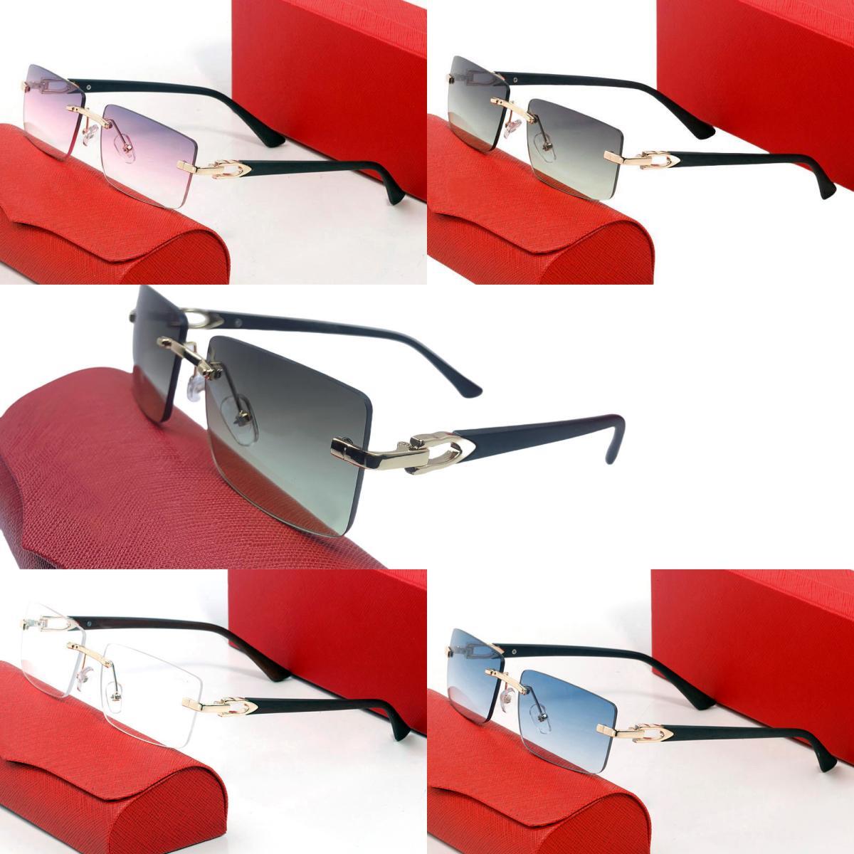 Square Sunglasses Glasses Designer Sunglasses for Men White Buffalo Horn Eyewear Black Frame Sunglass Frameless Polarized UV400 Fashion Sport Eyeglasses