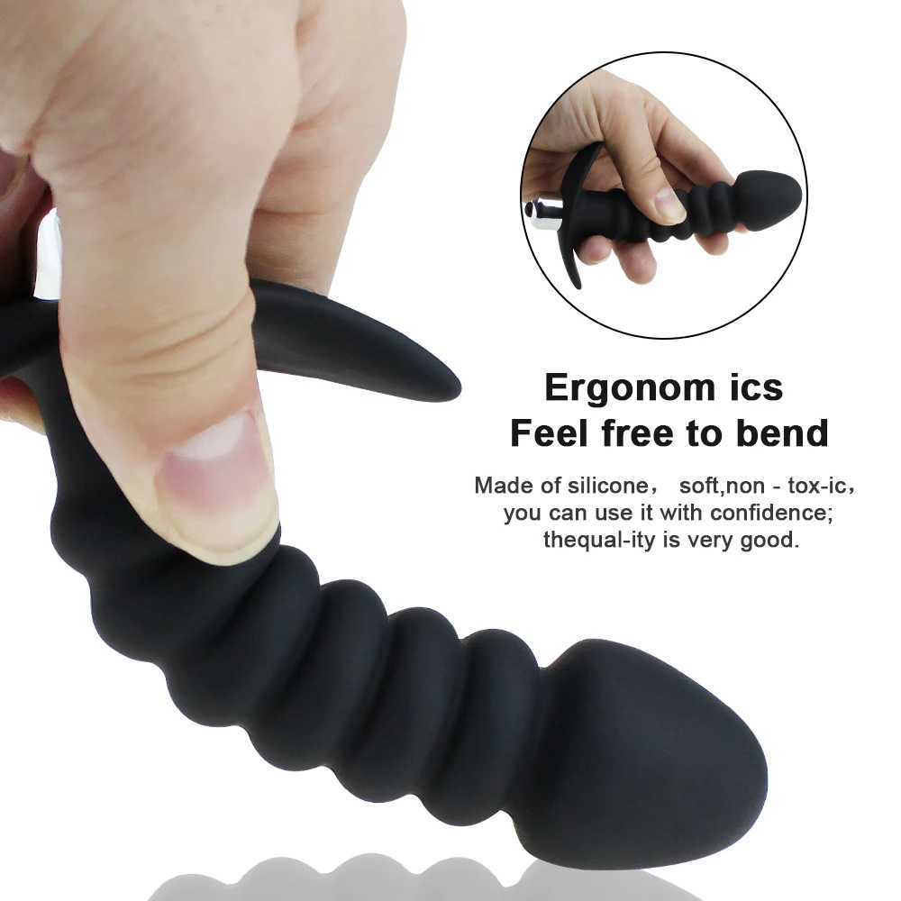 Anal Beads Butt Plug Vibrator Anal Plug Toy Strapon Dildo Male Prostate Massager Silicone Anal Sex Toys For Gays/Couple Men W250624