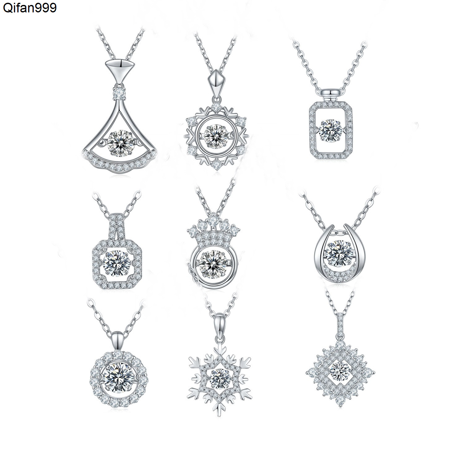 High Quality 18K Gold Plated Vvs 0.5ct Moissanite Dancing Stone Necklace for Women