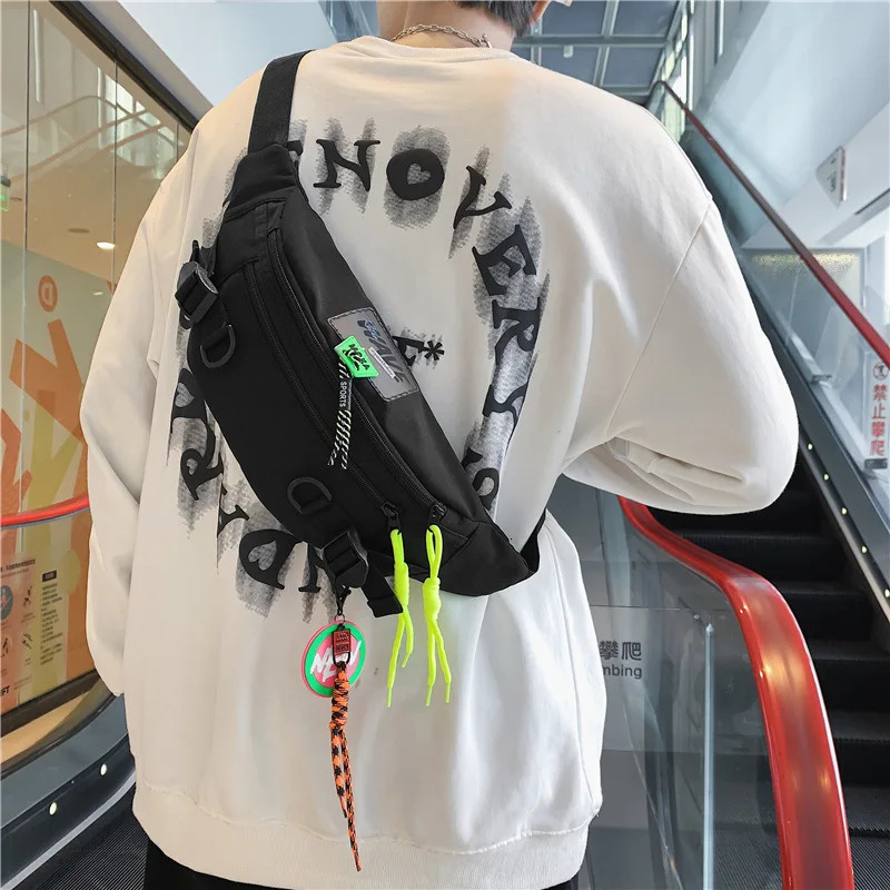 Hip Hop Sport Techwear Crossbody Chest Bag Men Women Multifunction Waterproof Waist Bag Street Casual Fanny Pack 250623