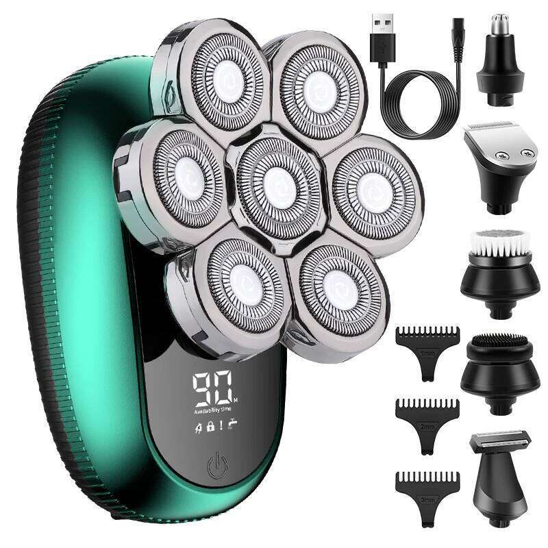 Resuxi Lk-7520 6 In 1 Electric Head Shaver For Bald Men 7D Floating Cutter Beard USB Wireless Charging Trimmer Clipper Shaving