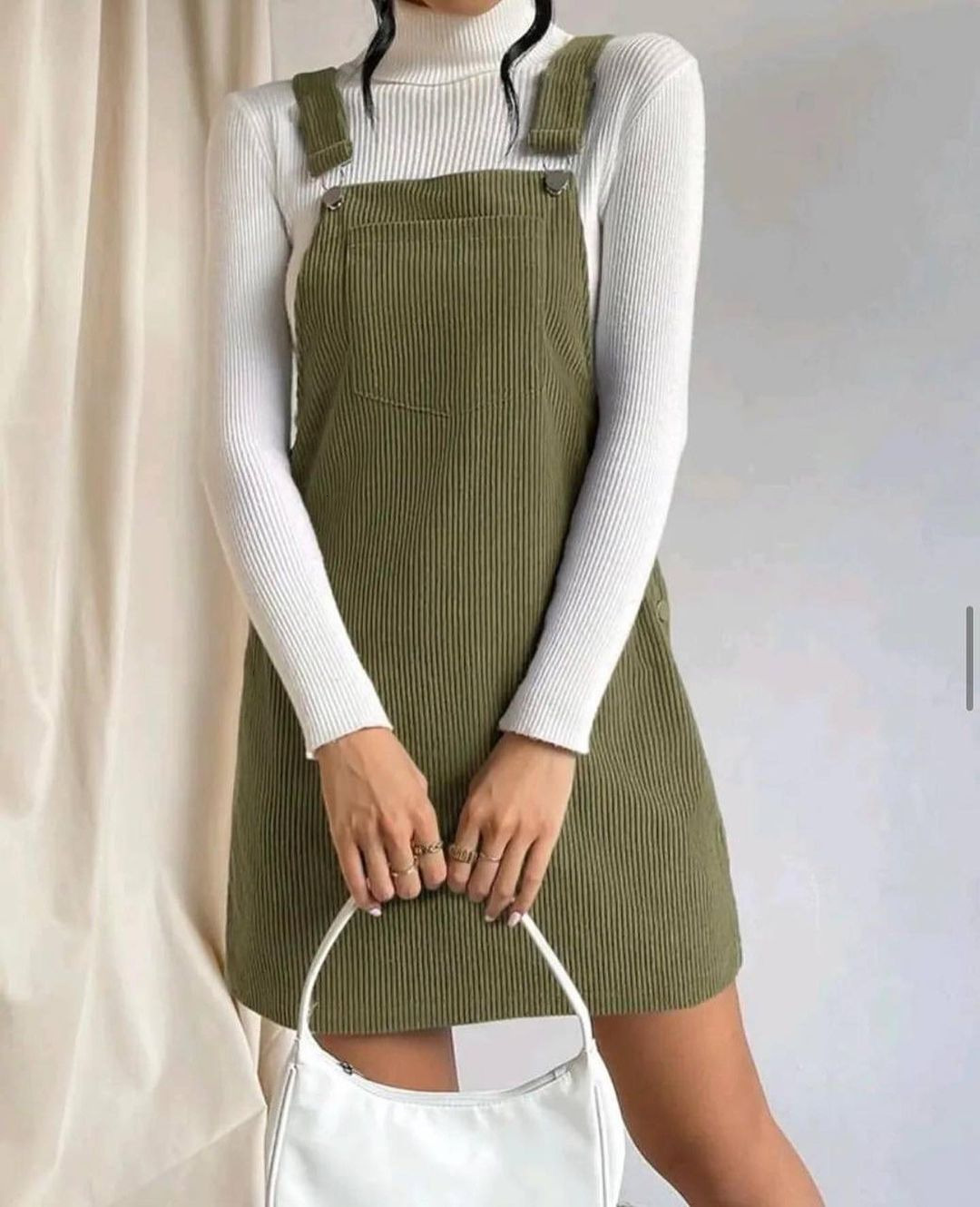 New Spring Corduroy Loose Sleeveless Strap Dress Solid Color Slip Dress 210413