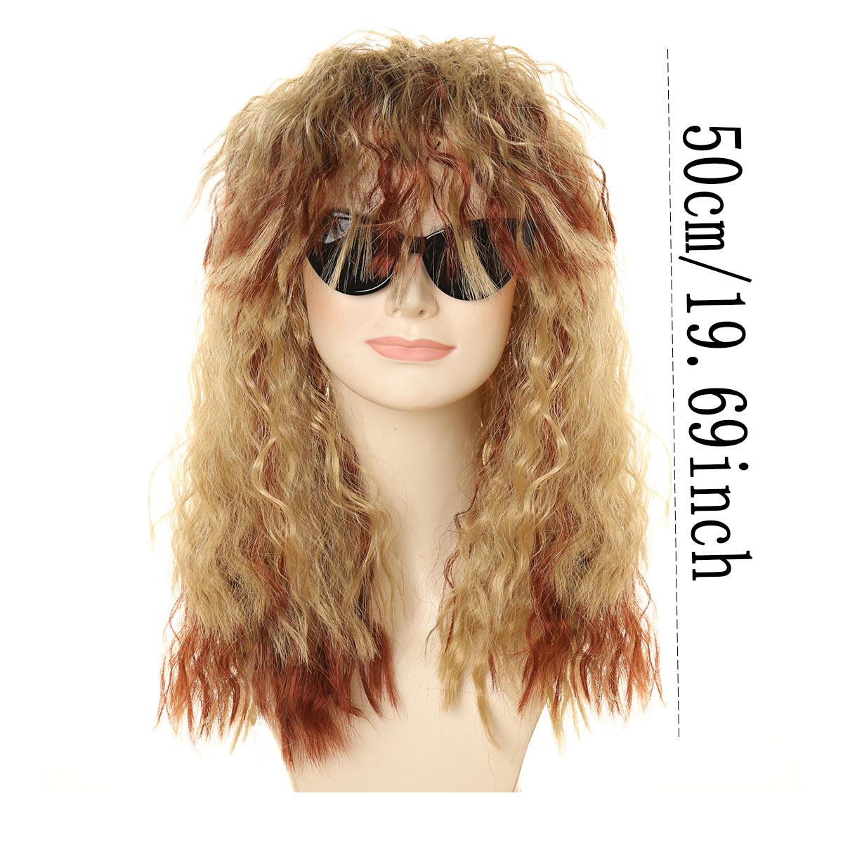 20 Inch Rock Women's Dress Up Wigs Punk Style Multiple Combinations Rock Style Multiple Accessories Curved Wigs Brown Yellow Women's Wigs