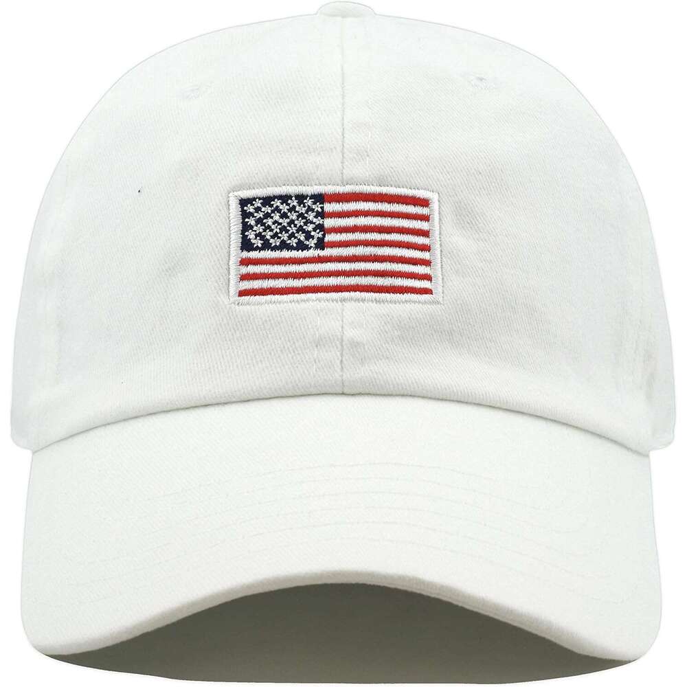 USA Flag & Embroidery Premium 100% Cotton Low Profile Adjustable Baseball Dad Cap