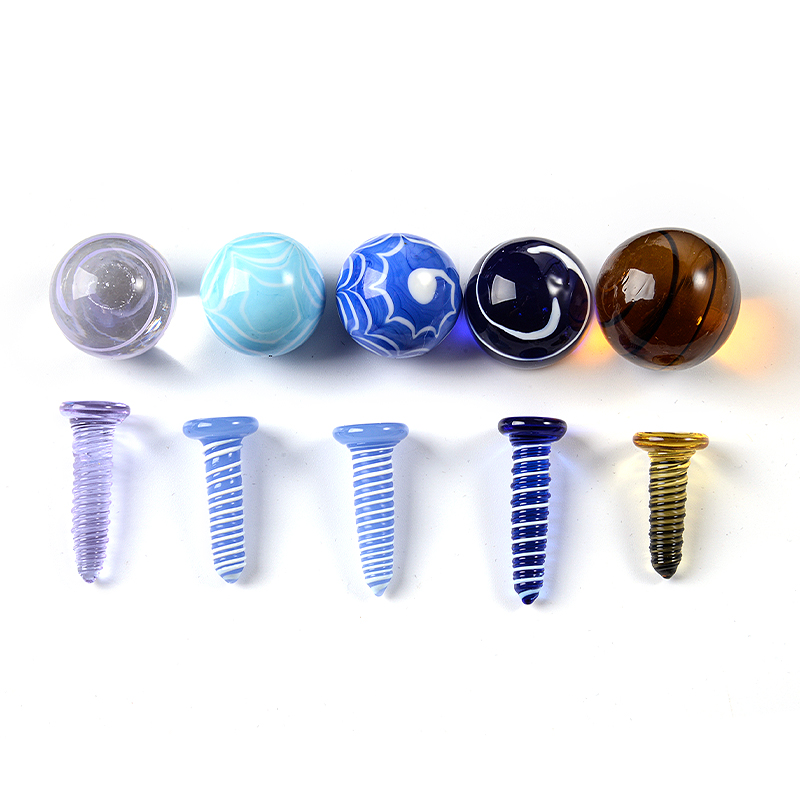 UK Stock Pieces For Bongs - 2Pcs Small Round Glass Decorite Ball, Miniature Bongs Accessory for Glass Pipes & Bongs (UK Stock)