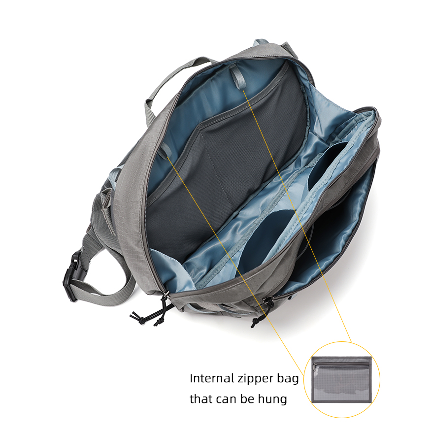 New chest bag, waterproof commuting men's shoulder bag, men's large capacity outdoor storage bag, travel and hiking shoulder bag