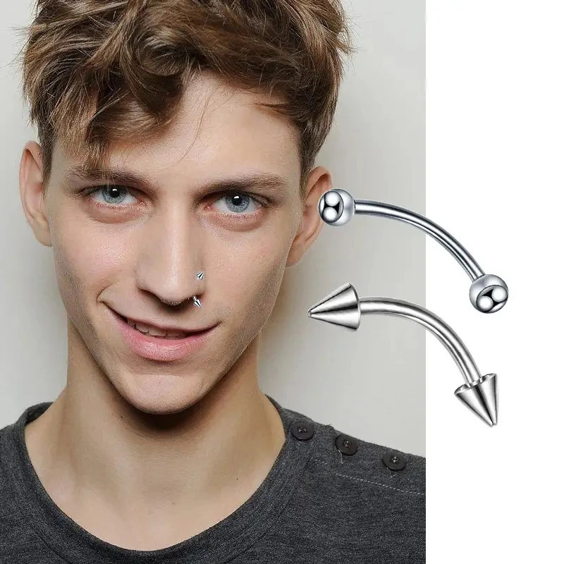 30pcs Stainless Steel Eyebrow Piercing Rings for Women Men Curved Barbell Lip Ring Cartilage Daith Helix Rook Earring Jewelry 250613