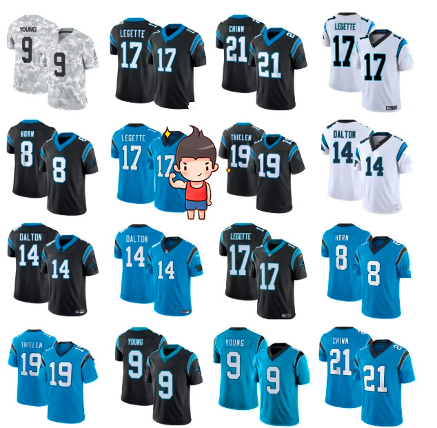 Panther Jersey Sam Mills Steve Smith Sr. 9 Young Chuba Hubbard 6 Miles Sanders Mike Boone Adam Thielen Xavier Legette Shaq Thompson 7 Jadeveon Clowney Fuller Football 6