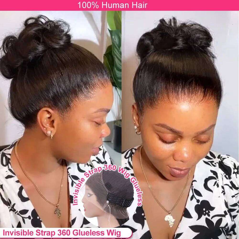 360 pre plucked Straight Front Full Lace Human Hair Wigs For Black Women