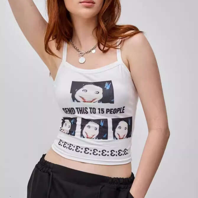 American Style Camisole For Women Summer Outerwear Inner Layer Design Sense Niche Hot Girl Slim Fit Slimming Top B5