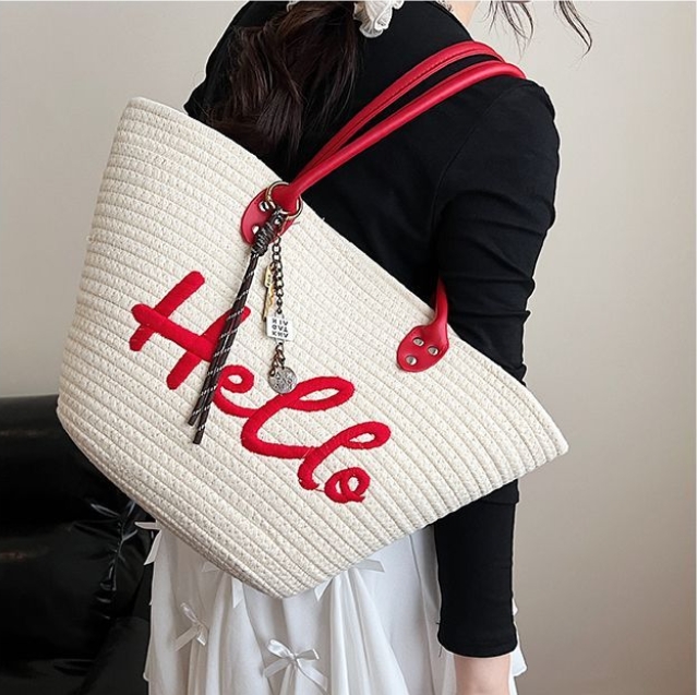 Free Shipping Straw Knitted Purses and Handbags Women Shoulder Bags Straw Woven Side Bag for Ladies Woman Handbag Beach Bag5