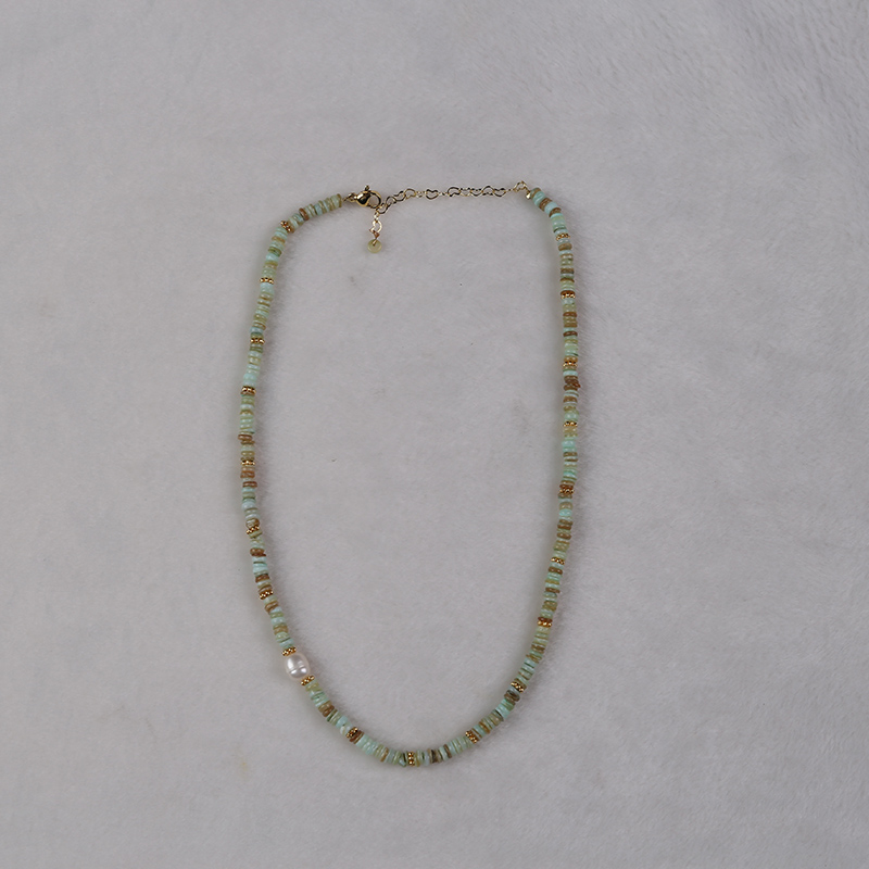 Natural Freshwater Pearls & Stone Accents Adjustable Necklace Total Lenghth 44 cm Including Tailchain