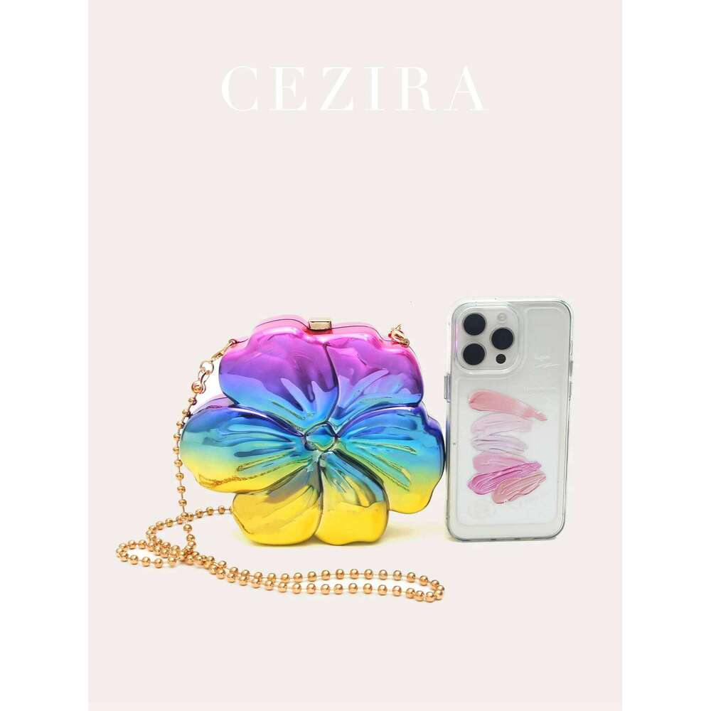 Luxury Designer bags Acrylic Evening Case Bag for Women Fashionable Flower Shaped Elegant Handbags Beads Chain Shoulder Cross body Party Prom