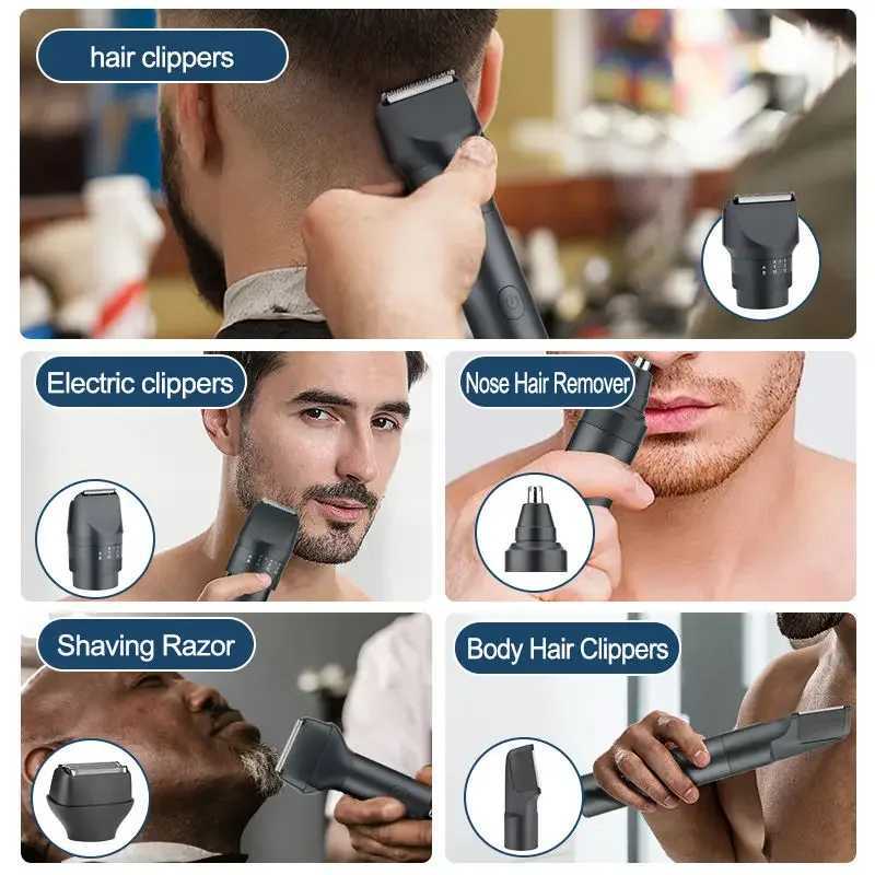 5 IN 1 Multi Functional Hair Clipper Set for Men Upgraded Combination Electric Shaver Haircutting and Nose Hair Trimming XJ250624