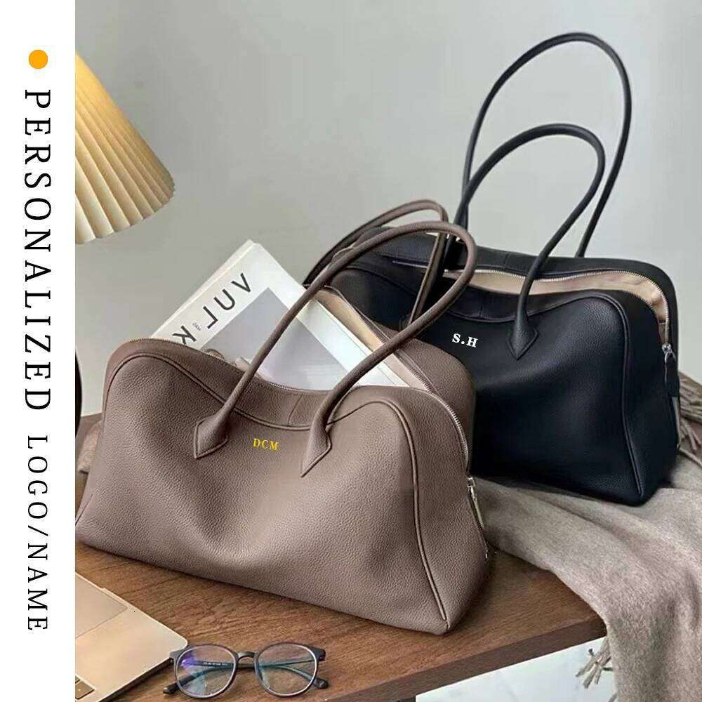 Personalized Custom-Made Head Layer Togo Cowhide Pillow Bowling Leather Large Capacity Single-Shoulder Underarm Bag