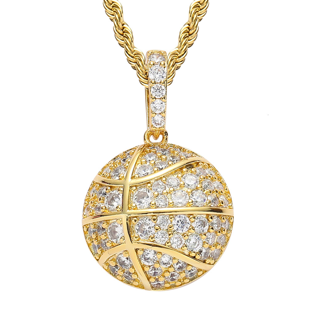 Luxury Moissanite Hip Hop Sports Basketball Pendant Iced Out Diamond Men's Trendy Necklace Jewelry Pass the diamond tester