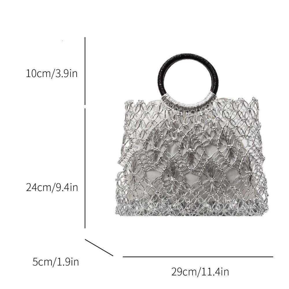 Luxury Designer bags Large Summer Beach Bag For Women Mesh Rope Knitted Bucket Bags Hollow Out Travel Shopper Totes Ladies Fashion Handbag Tote