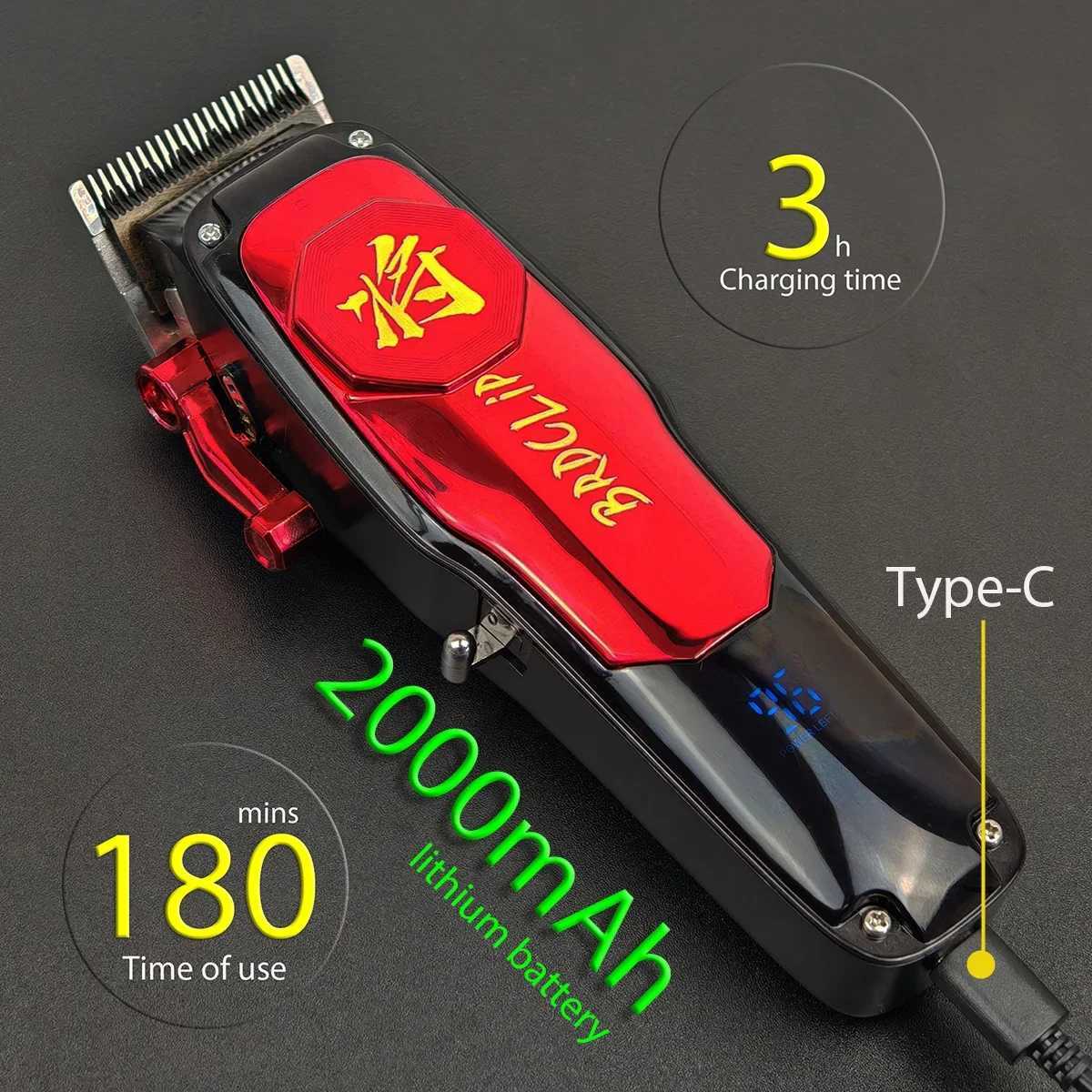 BRDCLP J10 7200RPM 10W Professional Hair Clipper FADE Blade Electric Trimmer Hair Cutting Machines for Men Barber Shop XJ250624