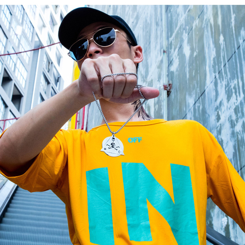 Retro Dark Ins Hip-hop Demon Eyes Stainless Steel Necklace for Women Niche Design Punk Accessories