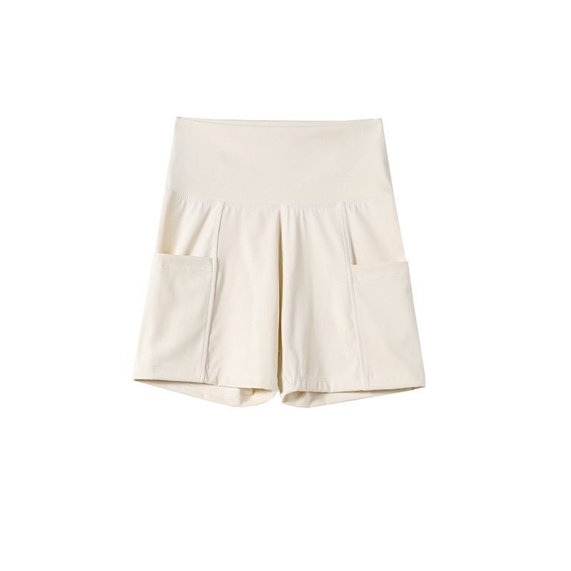 2025 New Arrival Women's High-Waist Three-Pocket Yoga Shorts - Thin Leggings with Safety Straps Short